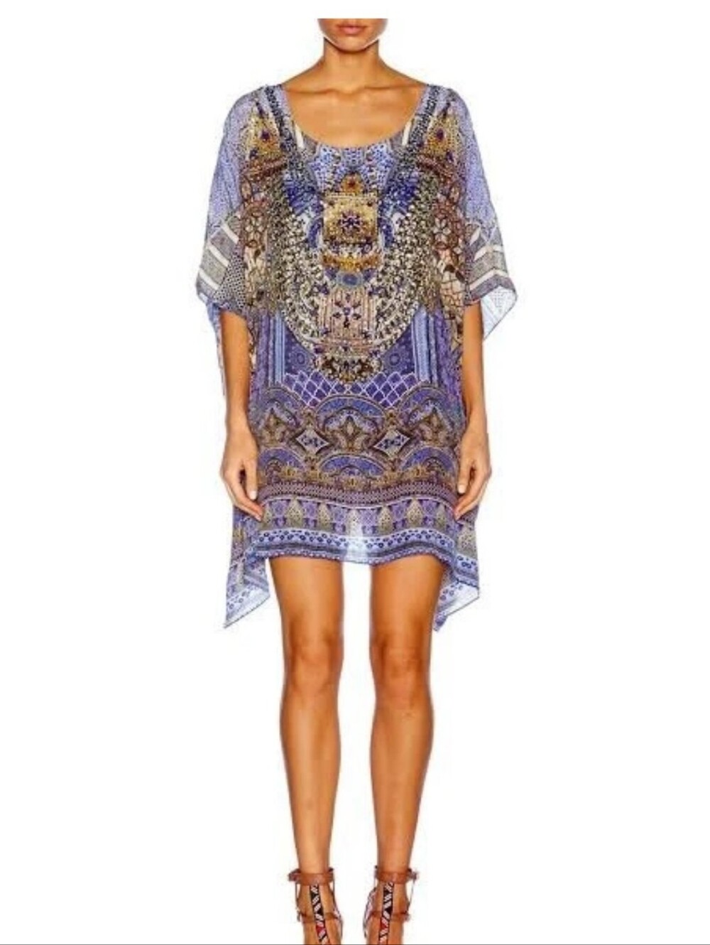 NWT Camilla OS 100%silk Kaftan It Was All A Dream Beaded Crystals Australia